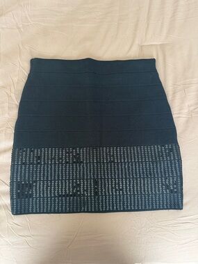 Guess Black Mini Skirt with Sequin Hem